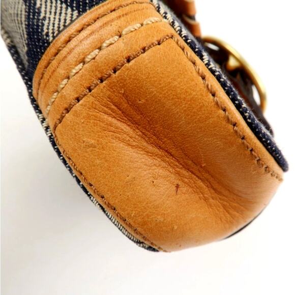 💎✨BEAUTIFUL✨💎Authentic COACH Leather Canvas Hand Bag Shoulder bag Navy - Picture 4 of 7